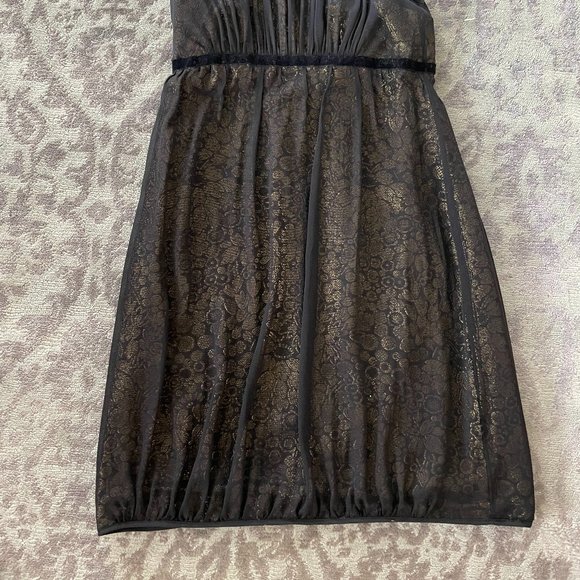 Kay Unger New York Black & Gold Cocktail Dress - Picture 5 of 9